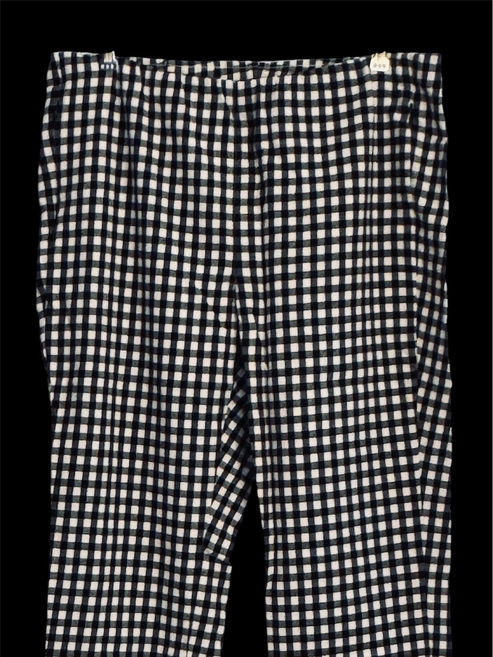 J. Jill Cotton Blend Stretch Straight Leg Pants Black/Off White Check TEMP SALE!